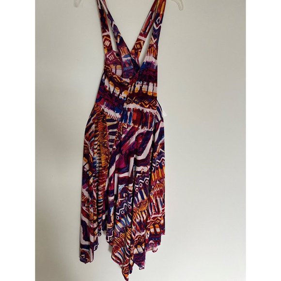 Cupio Halter Dress Sundress 14 Stretchy Geometric Summer Resort Coastal - Picture 9 of 12